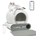 DOEL Self Cleaning Cat Litter Box 65L Automatic Cat Litter Box w/ Trash Bag & Litter Mat Smart Cat Toilet App Control 2.4G WiFi