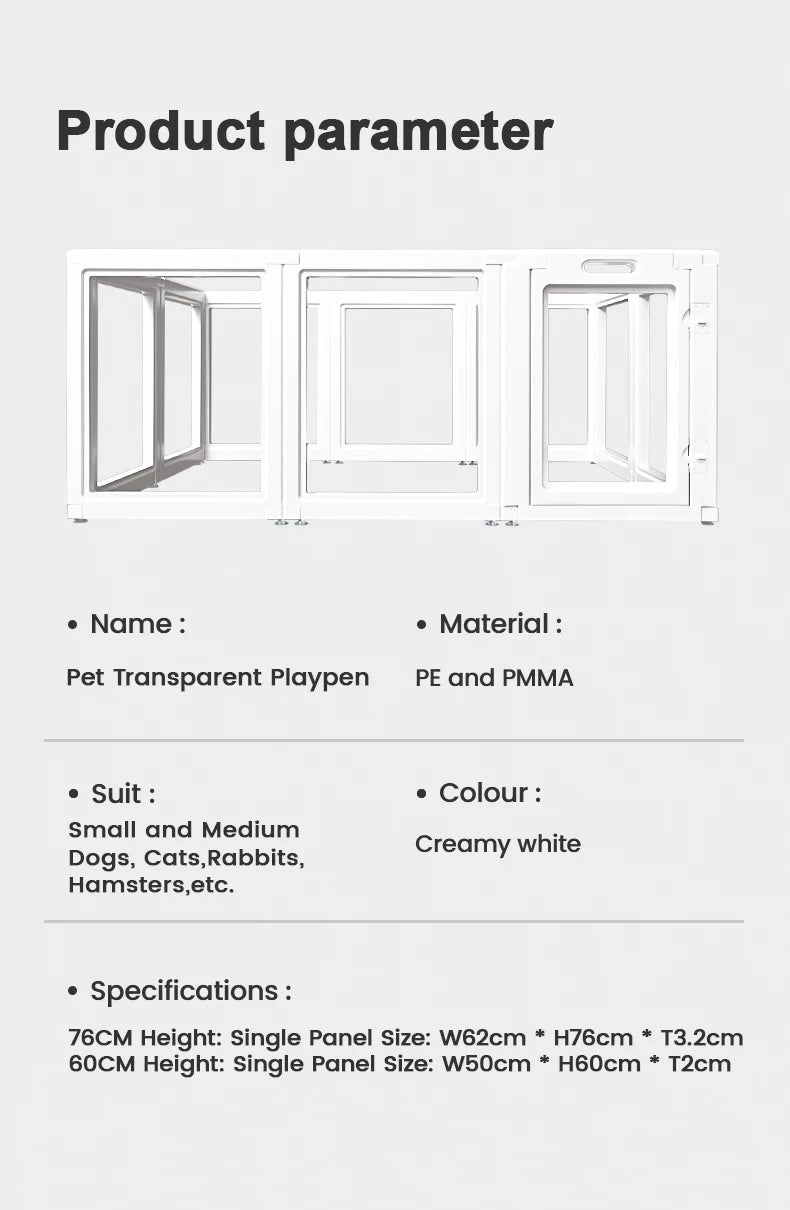 No-Tool Pet Playpen Suitable for Small and Medium Animals