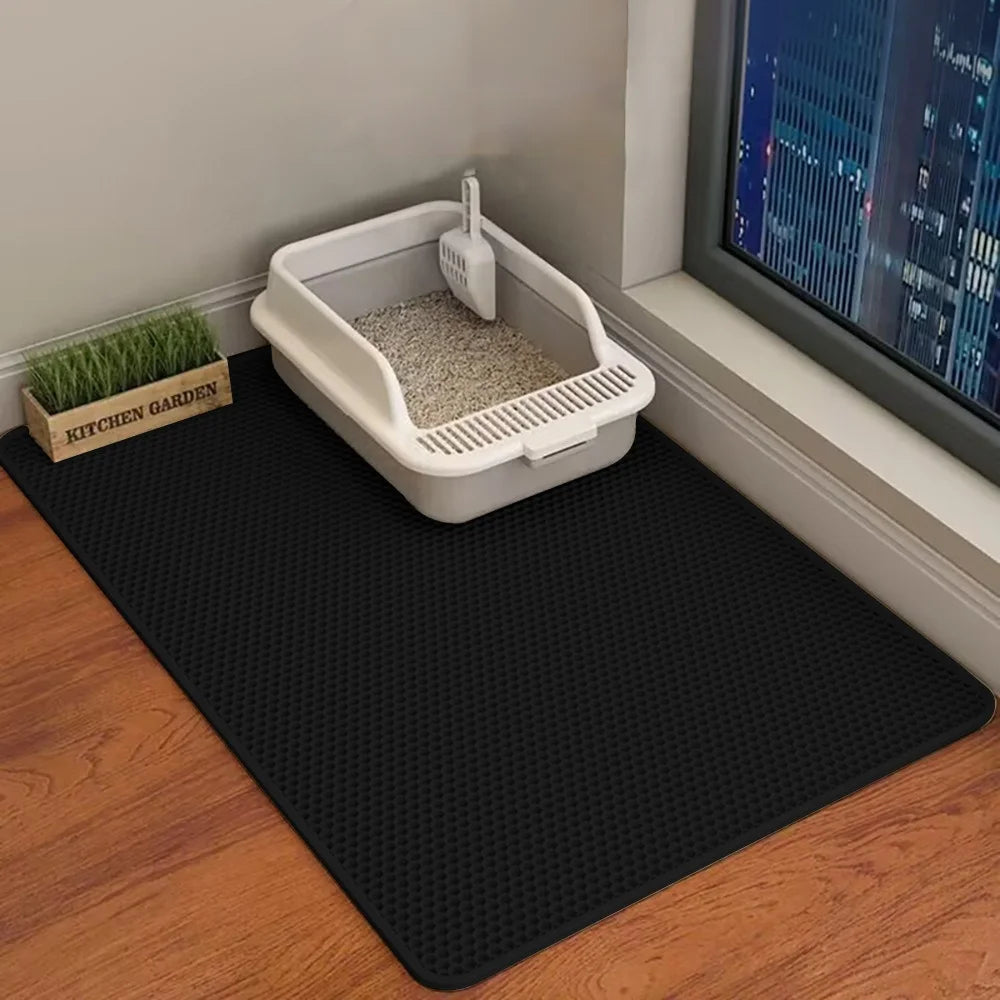 60CMX90CM Cat Litter Mat Waterproof Double Layer Pet Litter Box Mat Pet Toilet Cat Mat Nonslip Sand Cat Washable Mat Pet Clean