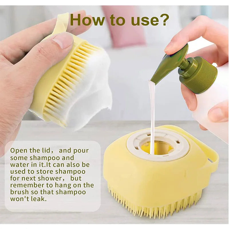 Pet Grooming Brush with Massage Function, Silicone Dog Cat Brush for Relaxing, Cute Smile Design Comfortable Care, 1pc