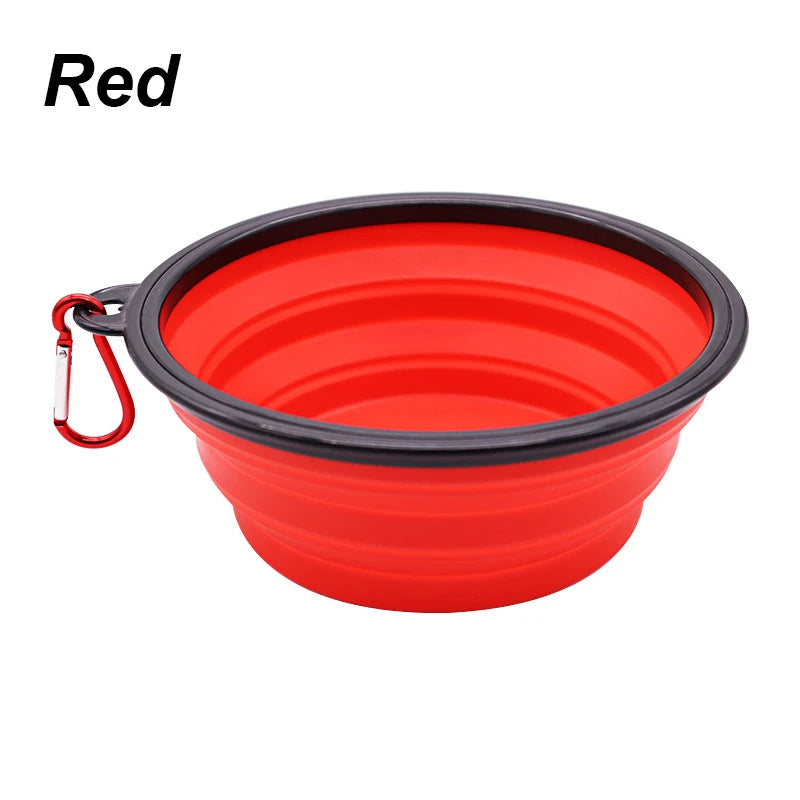 Collapsible Dog Pet Folding Silicone Bowl Outdoor Travel Portable