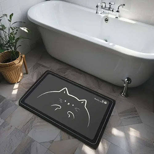 2pcs Bath Mat Rug Rubber Backing Non Slip Quick Dry Absorbent  Bathroom Rugs Soft Pet Feeding Mat Coffee&Chicken Mat Washable