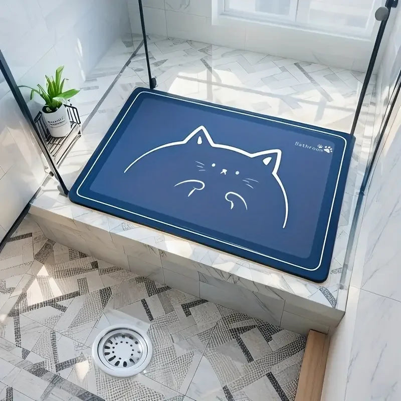 2pcs Bath Mat Rug Rubber Backing Non Slip Quick Dry Absorbent  Bathroom Rugs Soft Pet Feeding Mat Coffee&Chicken Mat Washable