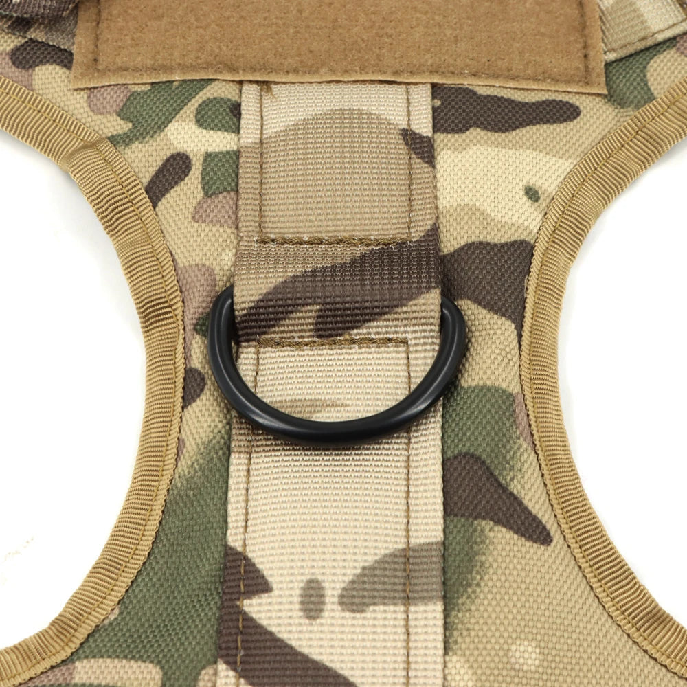 Large Dog Harness Collar Leash Set Military Dog Harnesses Pet Tactical Vest Training German Shepherd For Medium Large Dogs