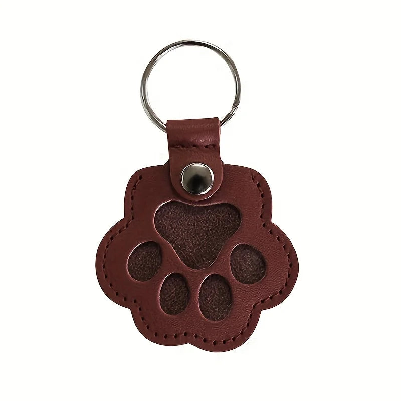 Pet Hair Memorial Keychain PU Leather Keepsake Locket for Cat Dog Fur Pet Hair Storage Pendant Handbag Hanging Accessories