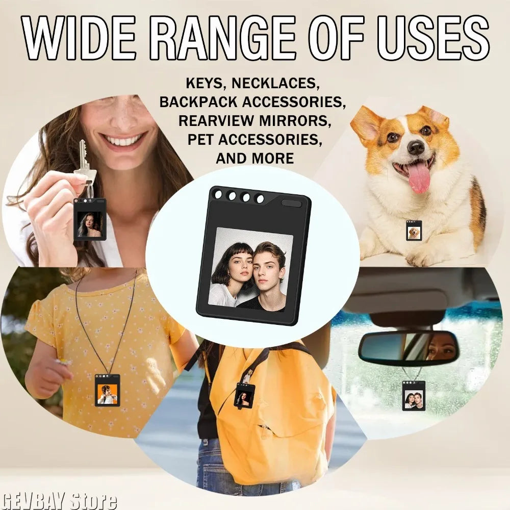 Memory Photo Transfer Screen 1.54' Inch 4 Color E-ink Display Keychain Badge Luggage Tag Pet Locator for Iphone IOS