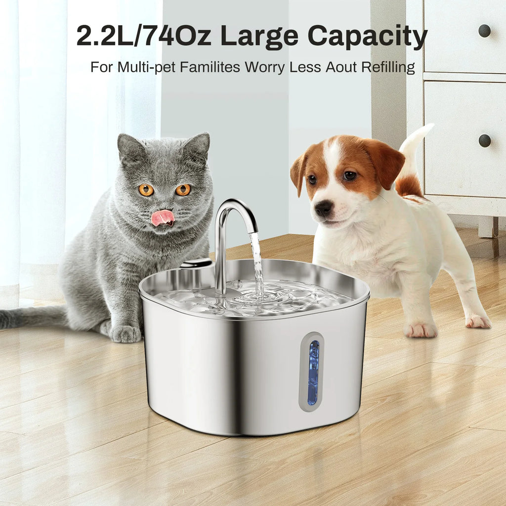 2.2L Automatic Cat, dog Water Fountain Stainless