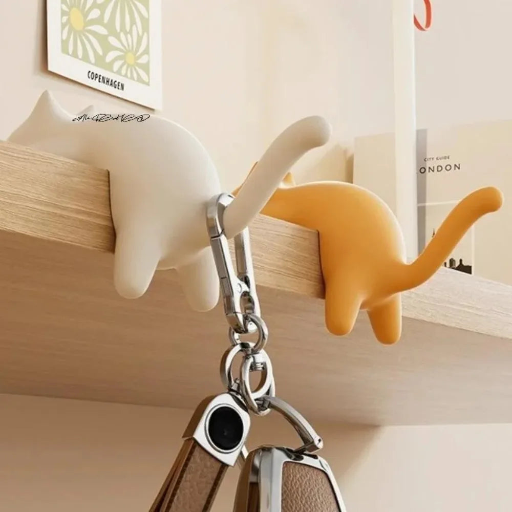 Cute Cat Bag Hook Portable Table Hook Handbag Backpack Organizer Holder for Home Office Desk Side Decor Travel Bag Hanger
