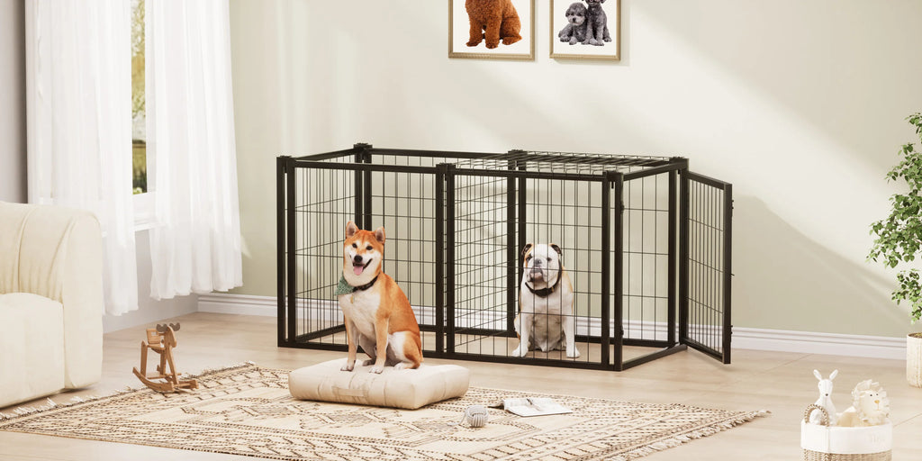 Dog Crate 47.2" Dog Kennel for Small Medium Dogs Puppy Dog Playpen with Top Pet Cage Indoor Black.47.2"L x 22"W x 24"H.