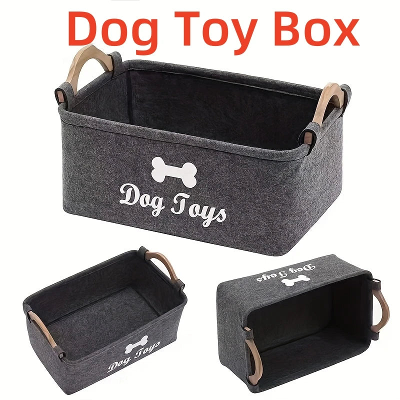 Pet dog toy felt storage box