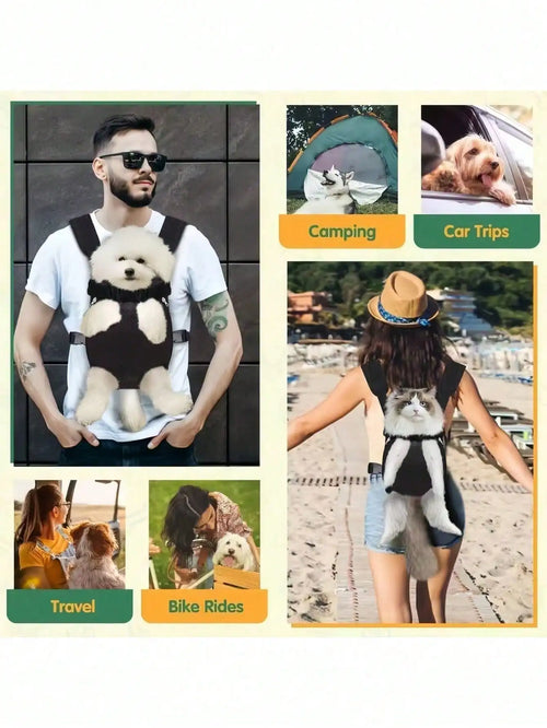 1pc Pet Chest Backpack Mesh Breathable Outdoor Cat Dog Carrier Gift