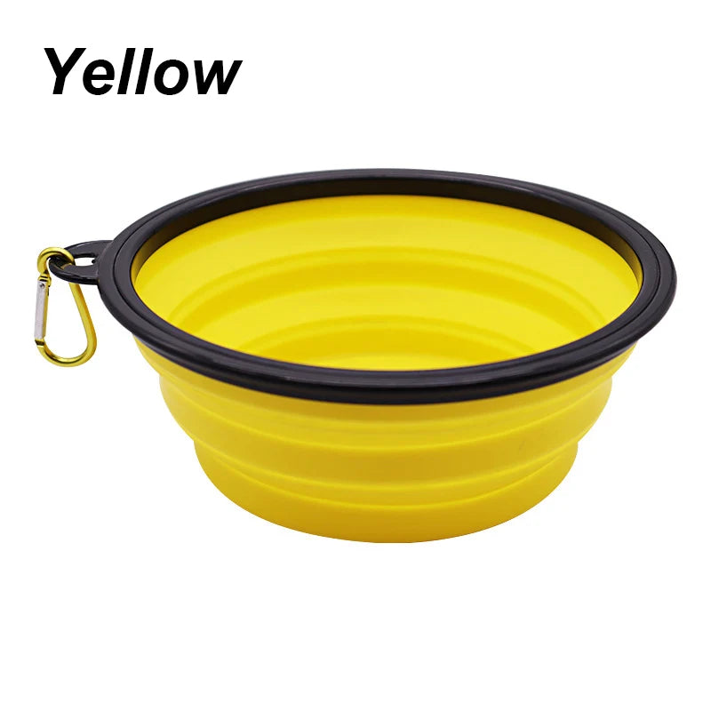 Collapsible Dog Pet Folding Silicone Bowl Outdoor Travel Portable