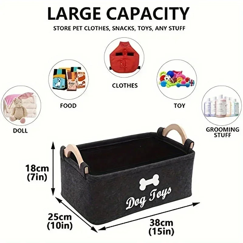 Pet dog toy felt storage box
