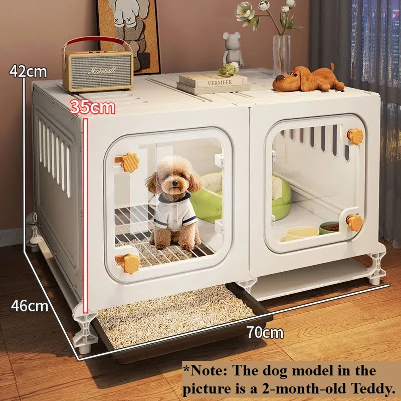 Household pet cage with separate toilet for small dogs Beagle and Teddy poodles one room one bathroom dog cage villa-style