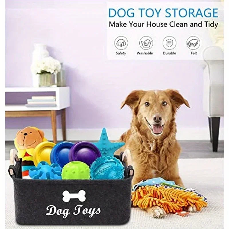 Pet dog toy felt storage box