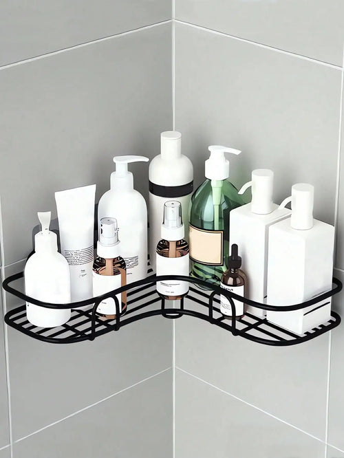 2pcs Punch-Free Triangle Corner Rack: Practical Bathroom Kitchen Home Storage Organizer