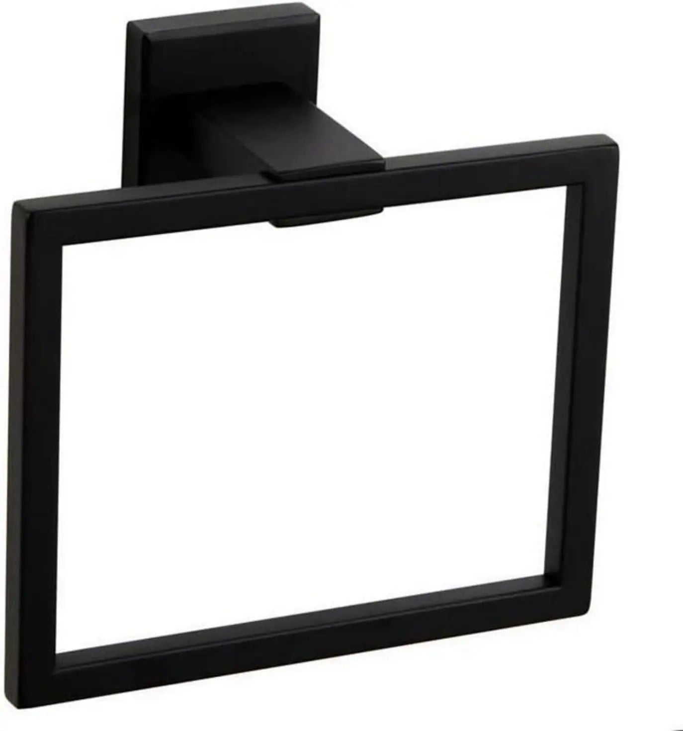 Square Towel Ring Matte Black Hand Towel Holder, Stainless Steel Towel Rack for Bathroom Wall Mounted Kitchen Towel Holder
