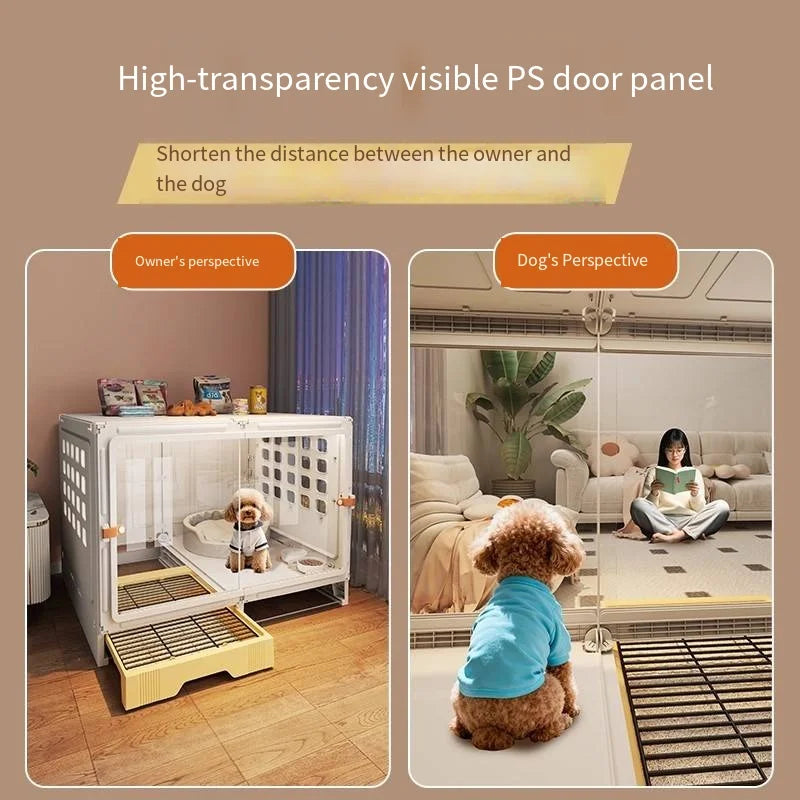 Household pet cage with separate toilet for small dogs Beagle and Teddy poodles one room one bathroom dog cage villa-style