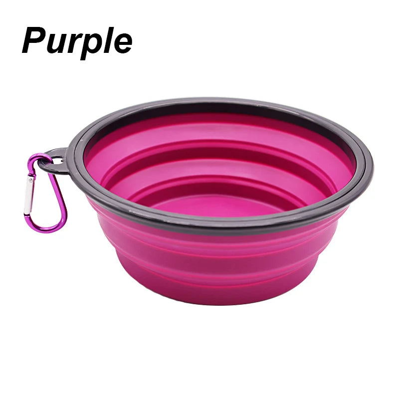 Collapsible Dog Pet Folding Silicone Bowl Outdoor Travel Portable