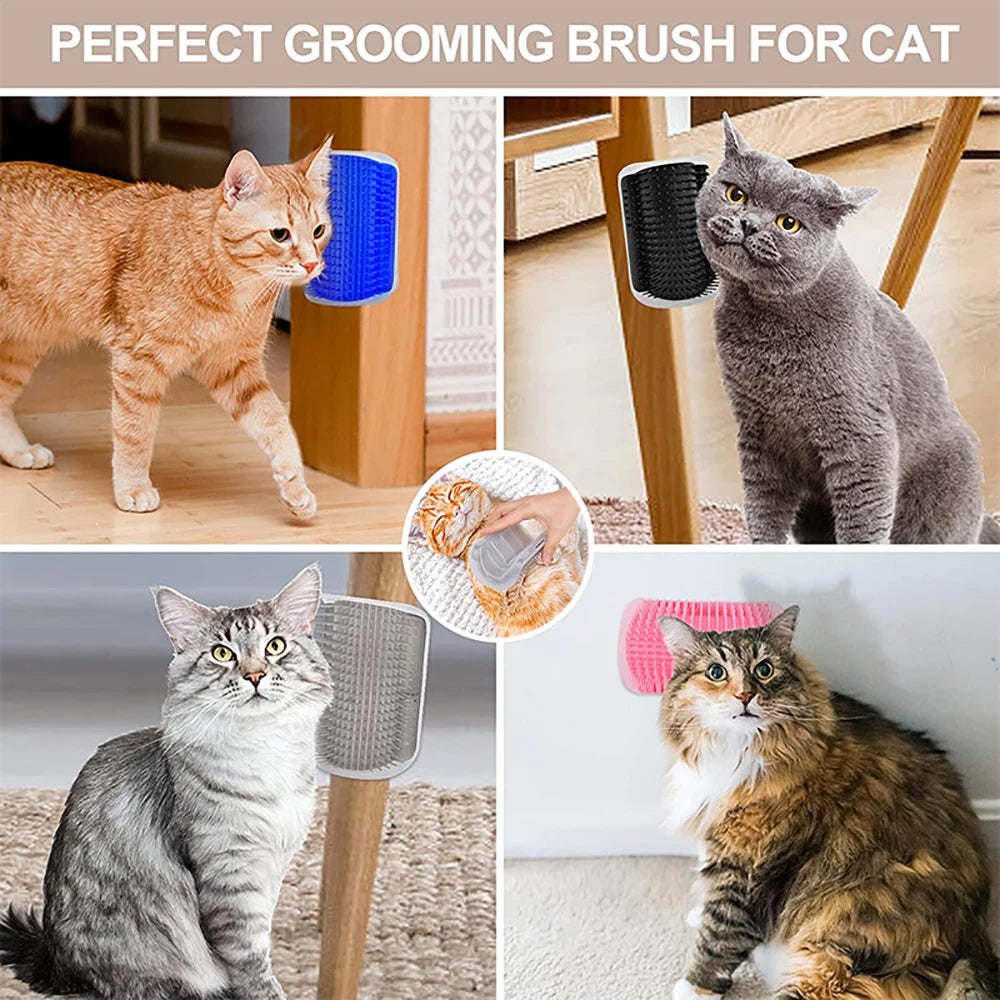 Cats Groomer Self Brush Pet Massage Self Comb Removable Cat Wall Corner Scratching Rubbing Brush Pet Grooming Cleaning Supplies