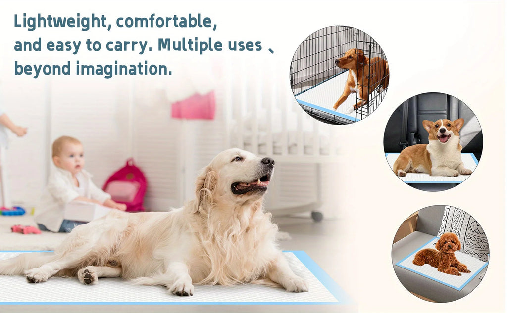 Super Absorbent Pets Pee Pads - 23.62x23.62,Leak-Proof Disposable Dog Pee Training Pads for Puppies, Dogs, Doggie, Cats, Rabbits