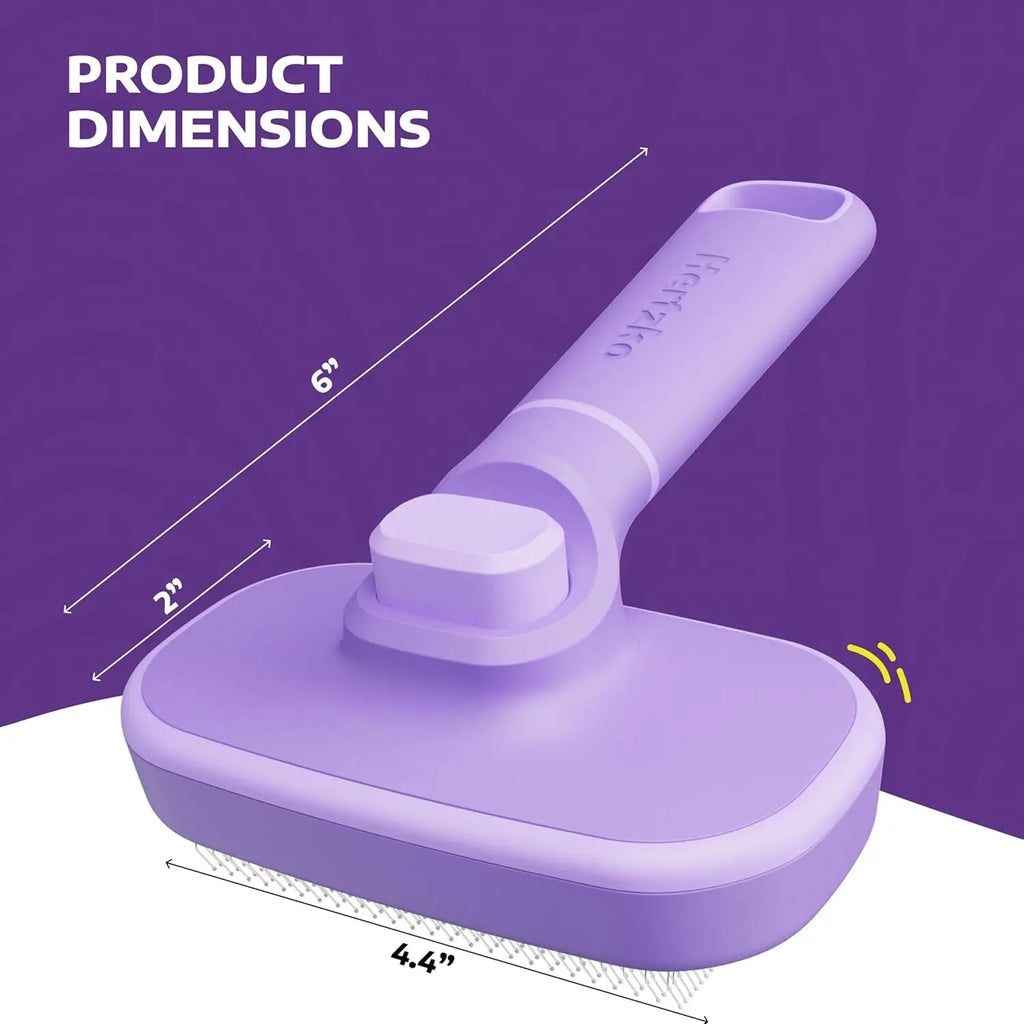 Self Cleaning Slicker Brush for Dogs and Cats - Pet Hair Brush for Shedding Long and Short Hair - Easy Clean Retractable Bristle