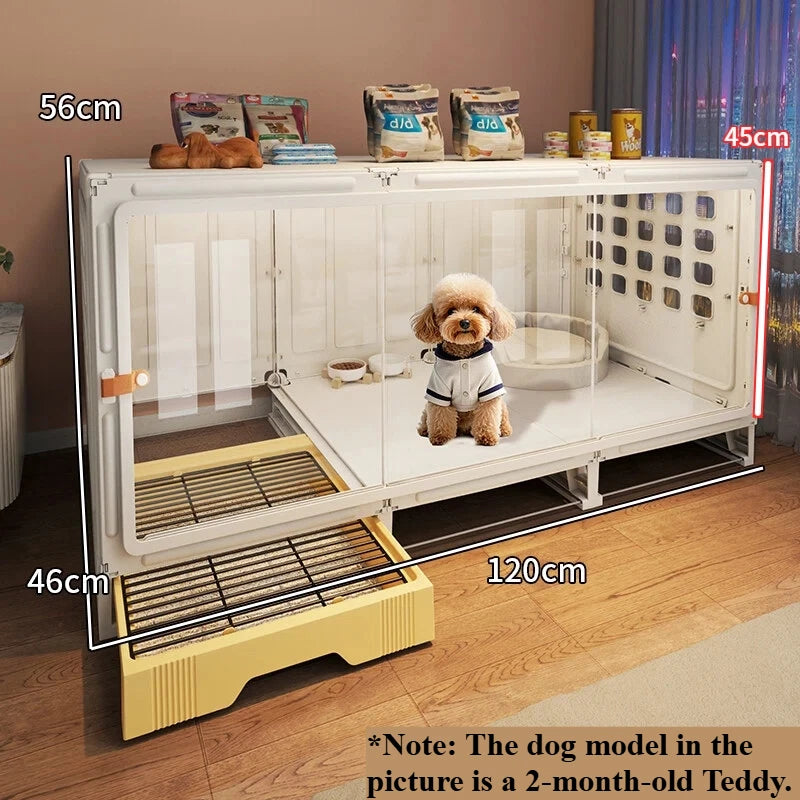 Household pet cage with separate toilet for small dogs Beagle and Teddy poodles one room one bathroom dog cage villa-style