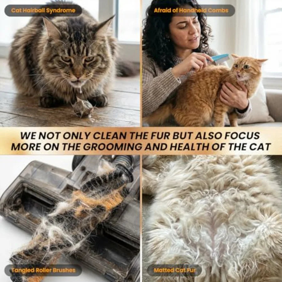 Cat Self Groomer Plus for Hairball Control and Shedding Relief 360° Skin Friendly Brush Pet Hair Remover Gentle Self Cleaning A