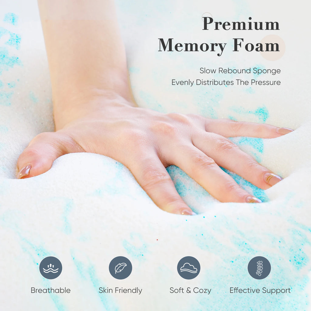 JHK 2-3 Inch Gel Memory Foam Mattress Topper Full Size Cooling Mattress Soft and Breathable Bed Topper