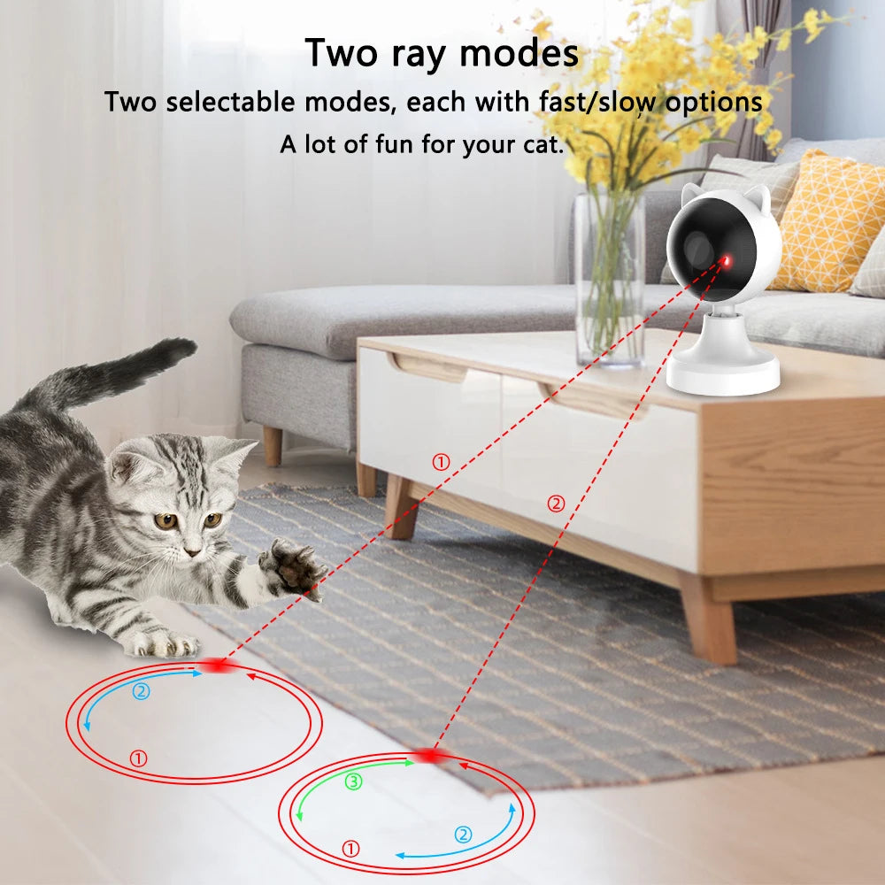 Smart Sensor Cat Laser Toys Interactive - Pet Cat Toy Automatic Motion-Activated Random Rotating Trajectory, Rechargeable