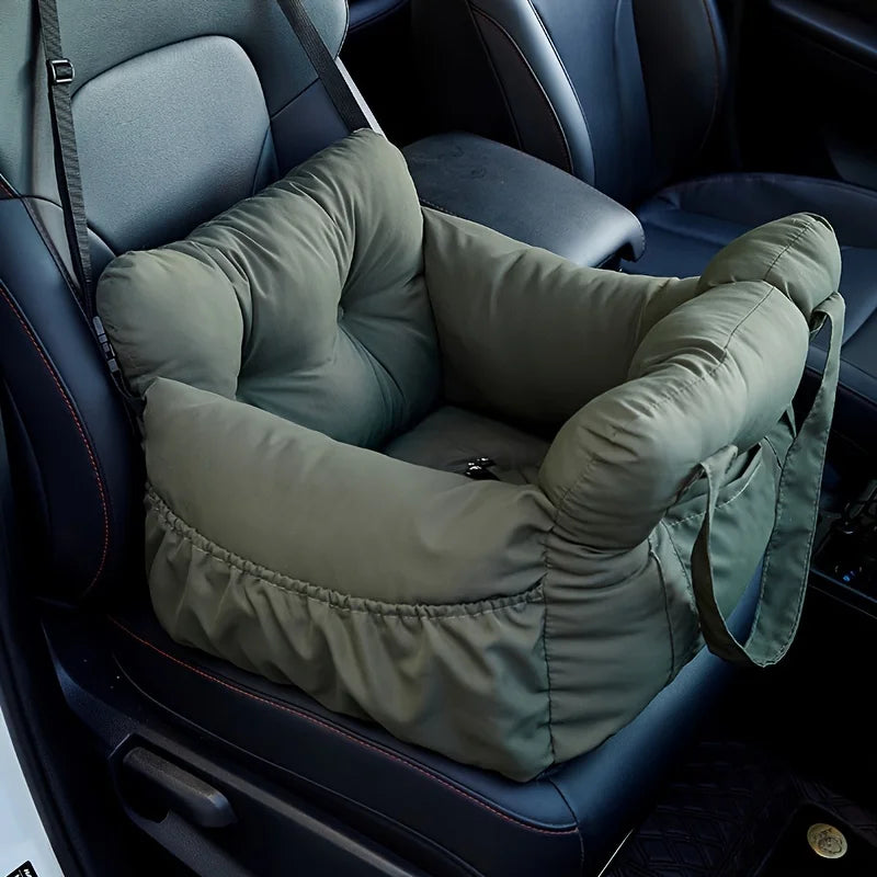 pet Car Seat with Safety Belt   Washable Travel Carrier with Secure Straps for Safe Car
