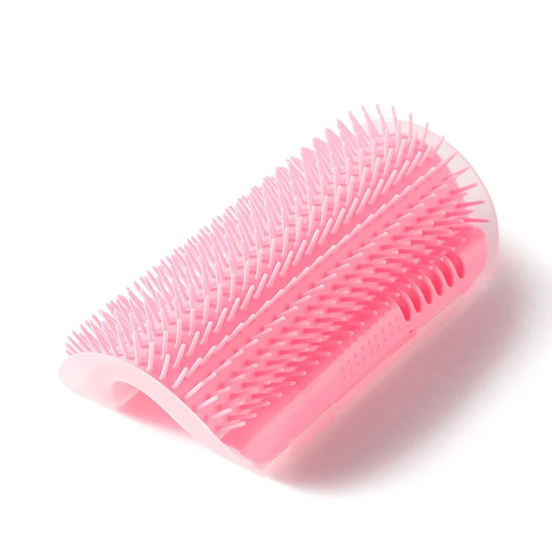Cat Massager Brush Pet Combs Stick-able Plastic Scratcher Remove Hair Grooming with Catnip Kitten Self-Clean Supply Accessories