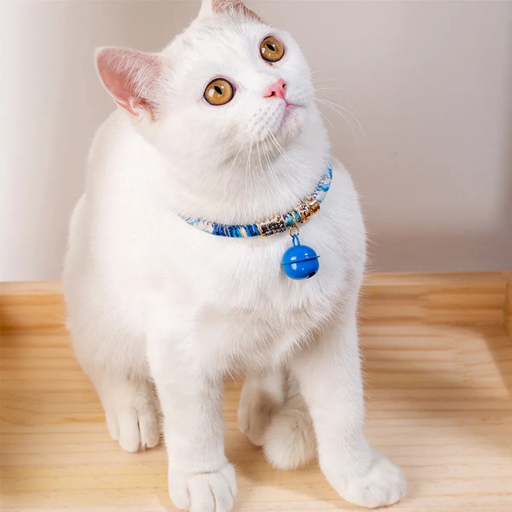 Pet Collars Cats and Dogs Retro Style Retractable Collars With Bells For Cats Small Dogs Pet Decorative Collars Pet Accessories