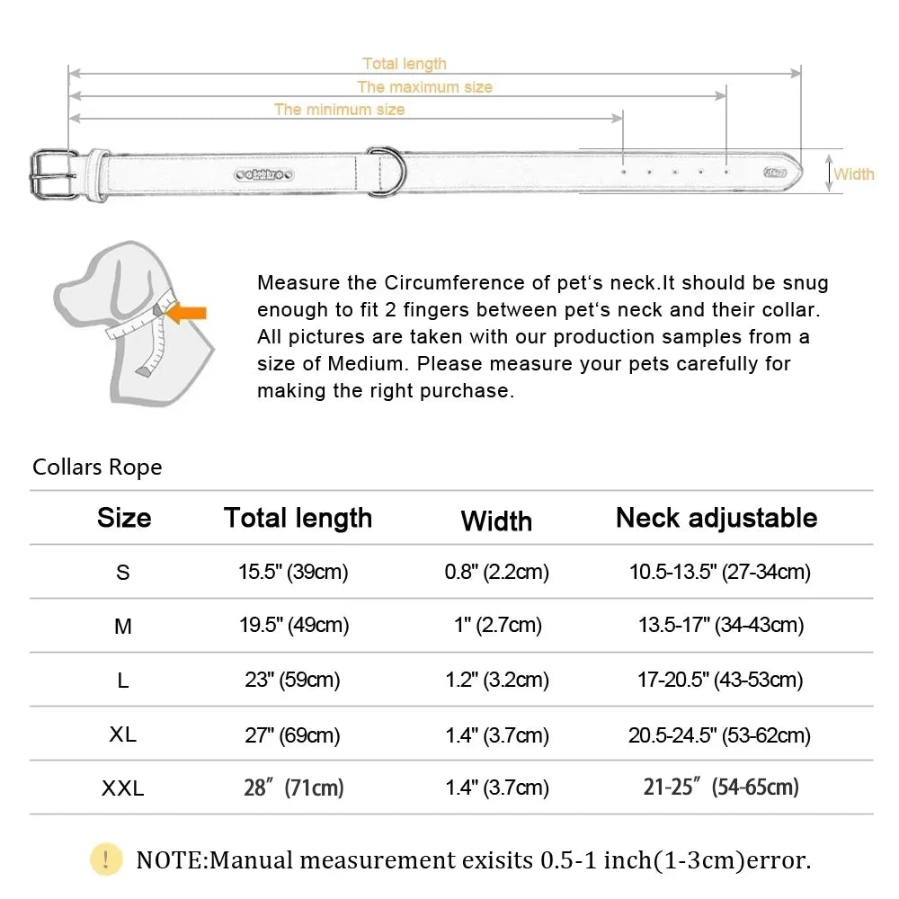 Personalized Name ID Tags Dog Collars Custom Text name Leather Dog Collar For Small Medium Large Dogs Pitbull Bulldog Beagle