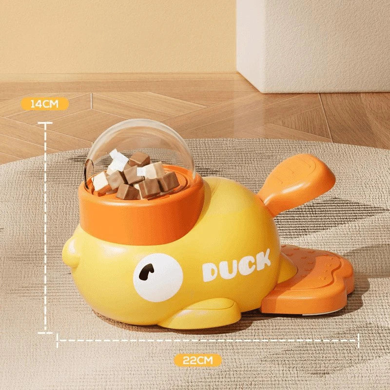Pet cat and dog toy, little yellow duck pattern, pet intelligence, self-entertainment, food transmitter, leaky food toy