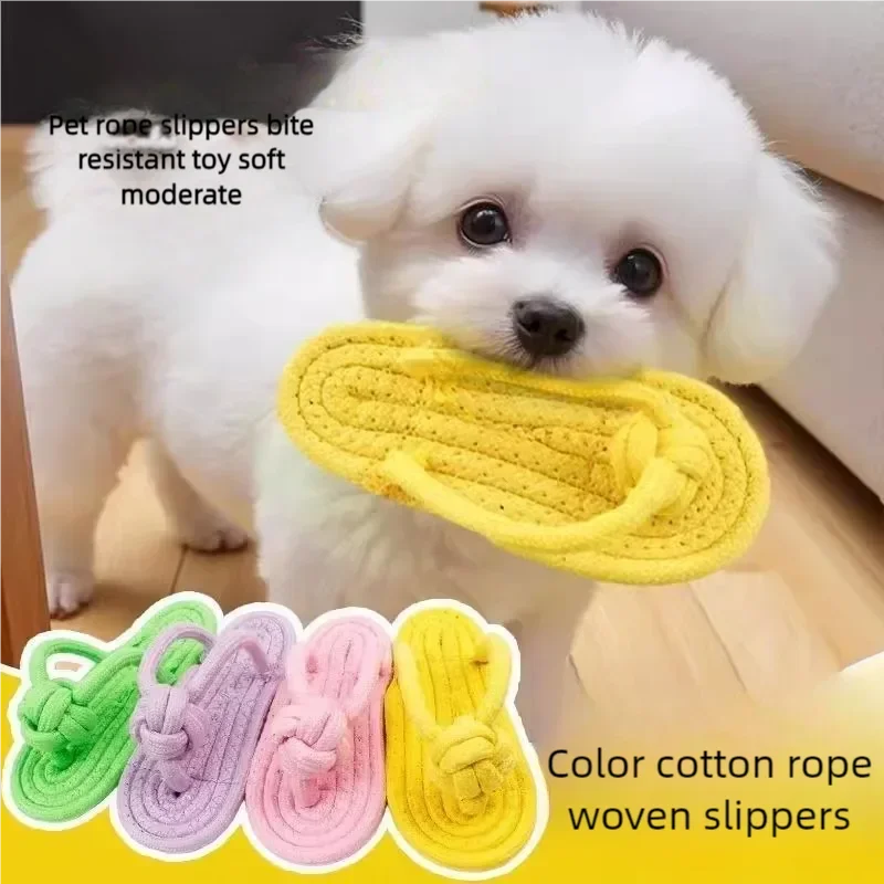 Pet Cotton Rope Slipper Knot Toy For Small Dogs