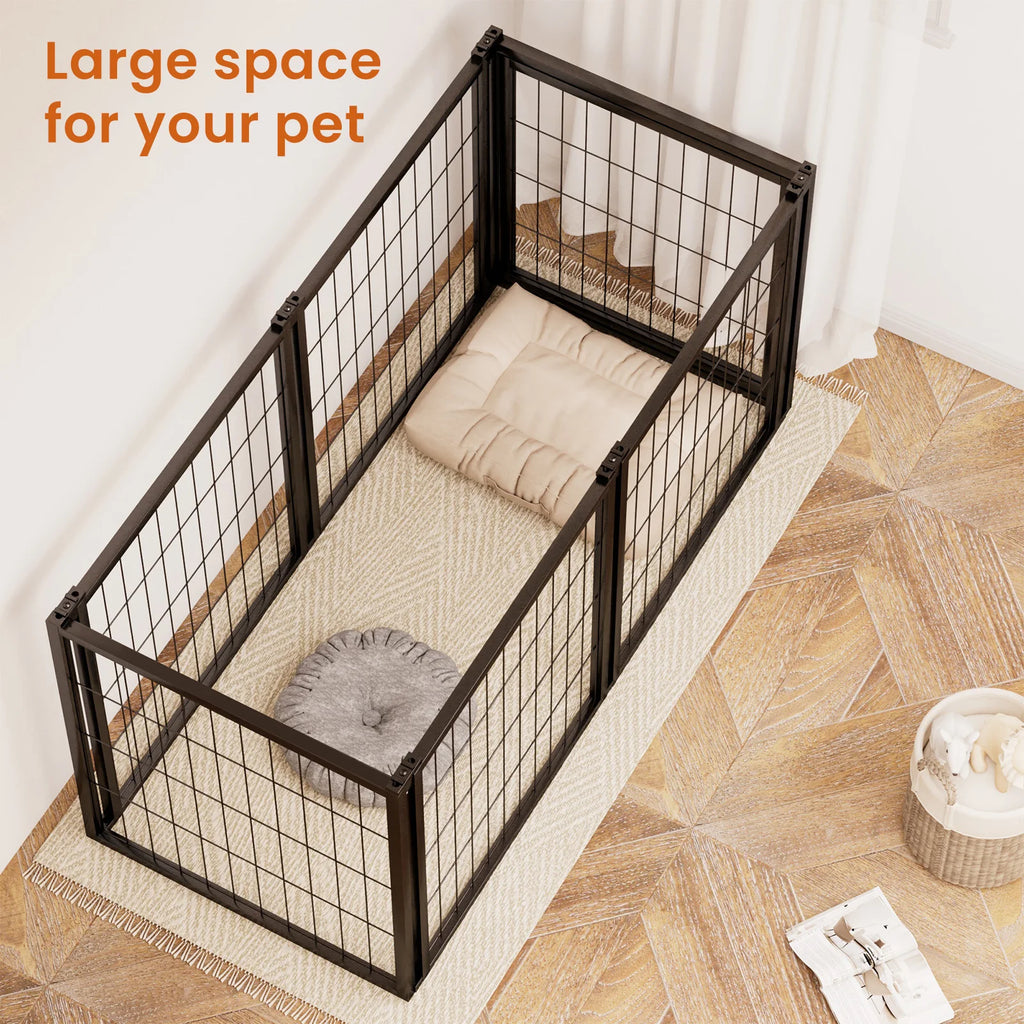 Dog Crate 47.2" Dog Kennel for Small Medium Dogs Puppy Dog Playpen with Top Pet Cage Indoor Black.47.2"L x 22"W x 24"H.
