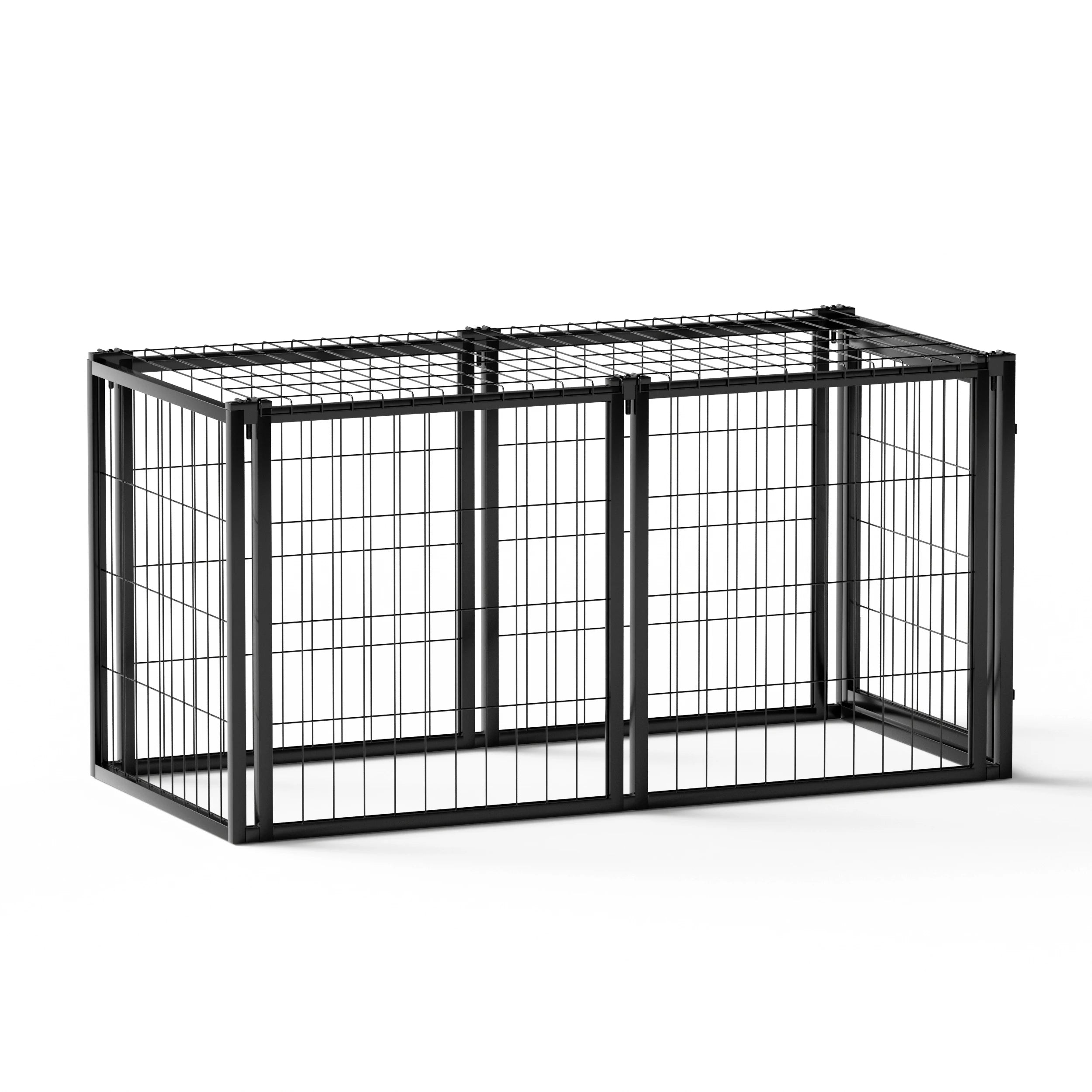 Dog Crate 47.2" Dog Kennel for Small Medium Dogs Puppy Dog Playpen with Top Pet Cage Indoor Black.47.2"L x 22"W x 24"H.