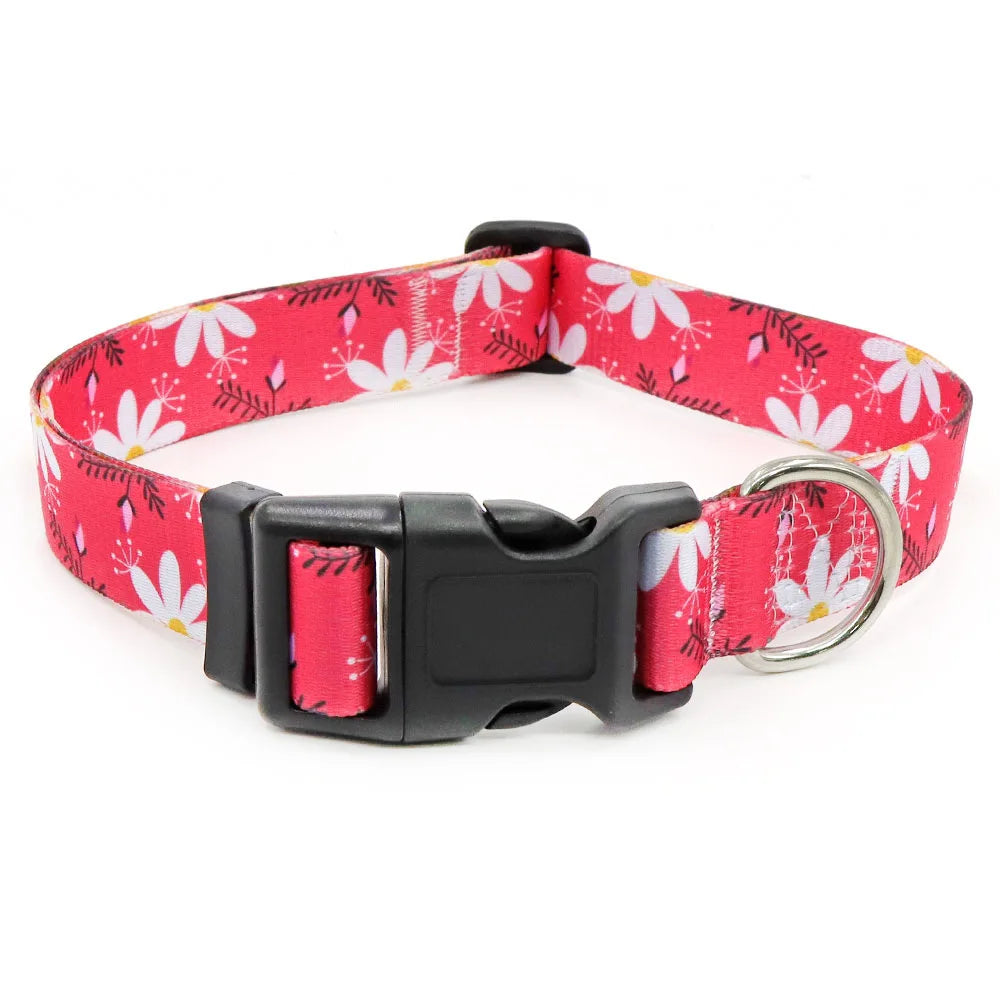 Adjustable Dog Collar Pet Collar for Small Medium Large Dog Walking Collars Flower Style Puppy Cat Collar Pet Supplies