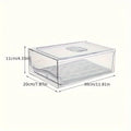 ‌Clear Stackable Fridge Bins - PET Pull-Out Drawers w/Drain Tray - Storage Organizer for Freezer Refrigerator
