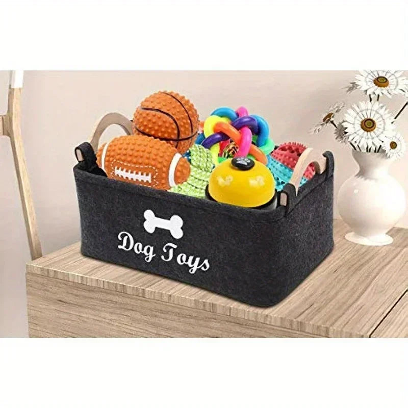 Pet dog toy felt storage box
