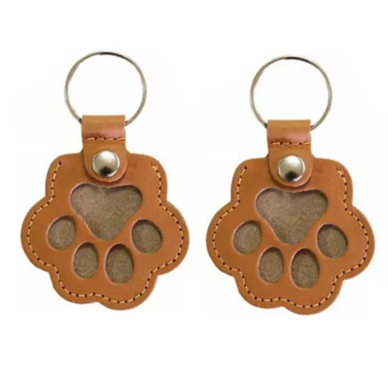 Pet Hair Memorial Keychain PU Leather Keepsake Locket for Cat Dog Fur Pet Hair Storage Pendant Handbag Hanging Accessories