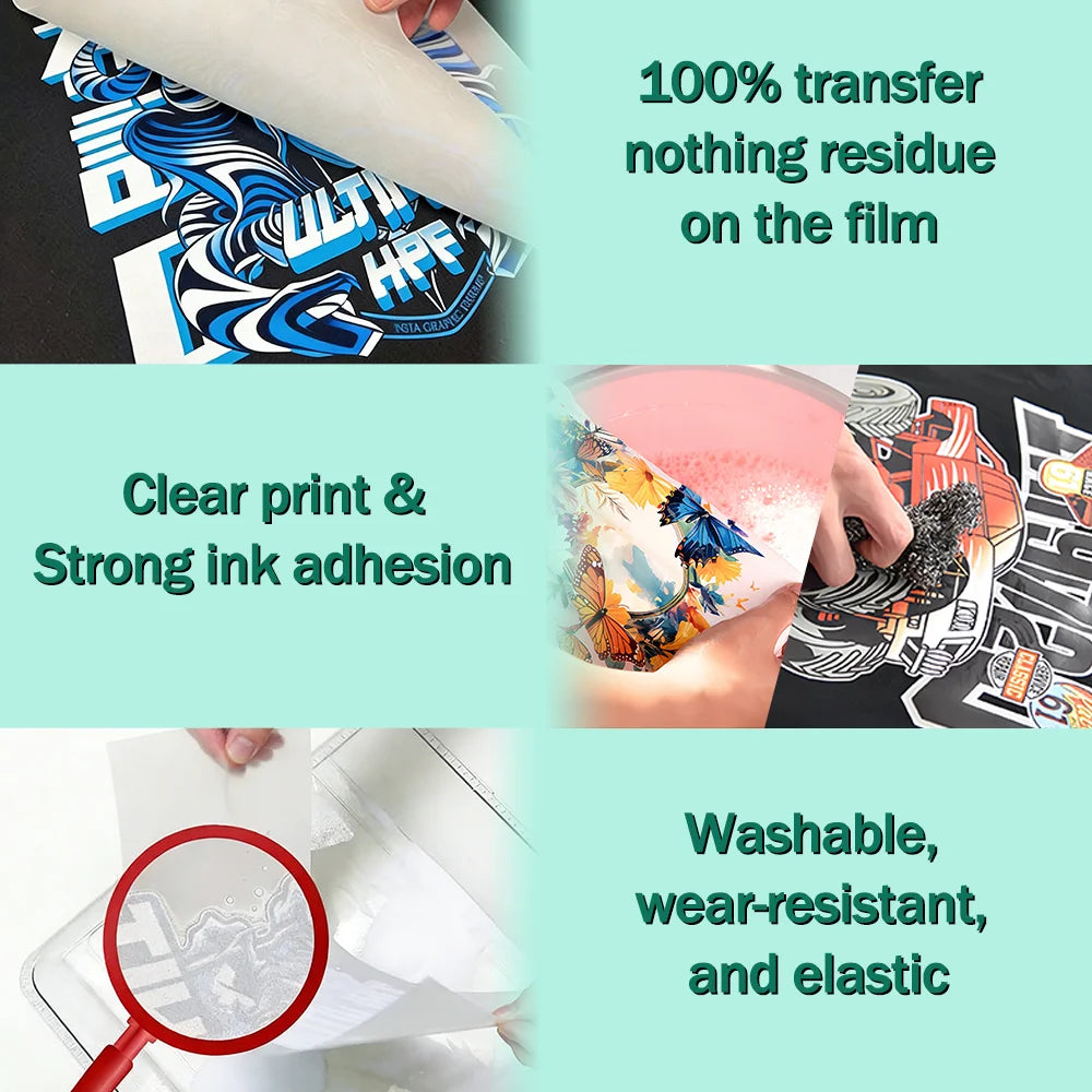 30 Sheets of Dtf Transfer Film Paper A4 Double-Sided Pet Film Paper Cold/Hot Peel Printing Dtf for Direct DIY Transfer on T-Shirt Fabrics