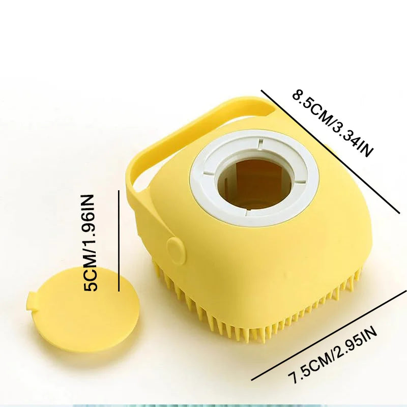 Pet Grooming Brush with Massage Function, Silicone Dog Cat Brush for Relaxing, Cute Smile Design Comfortable Care, 1pc