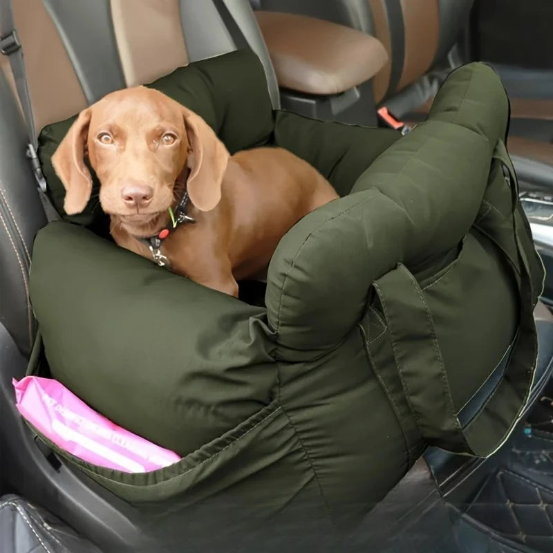 pet Car Seat with Safety Belt   Washable Travel Carrier with Secure Straps for Safe Car