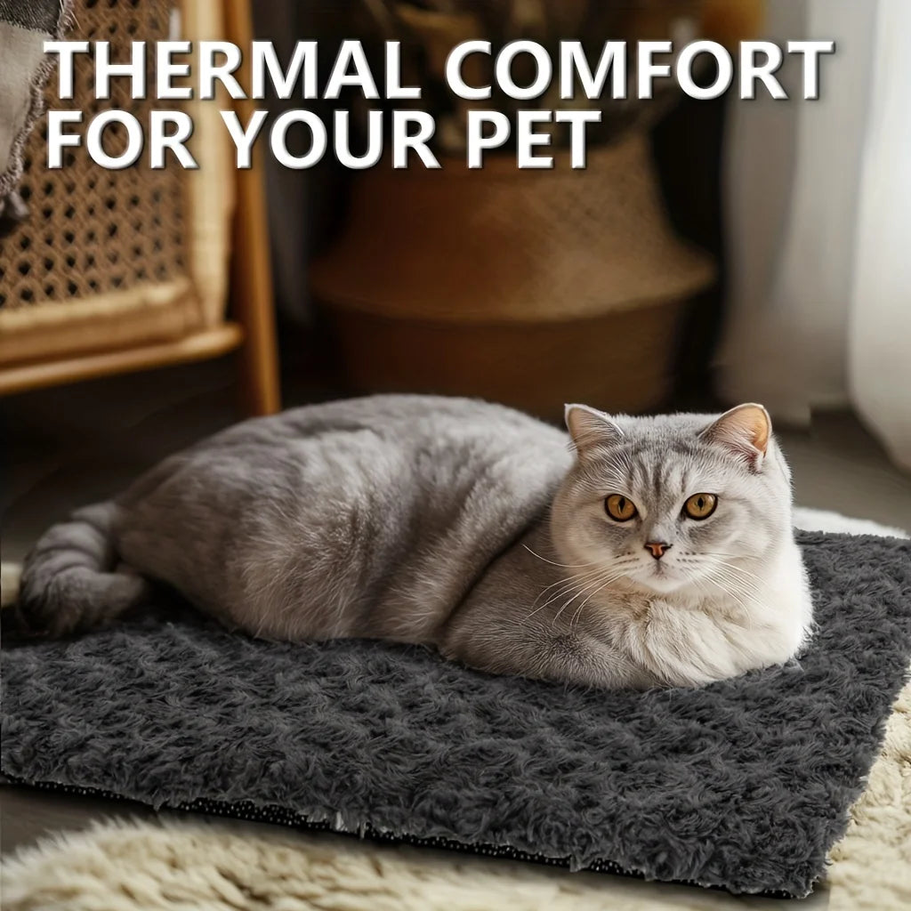 Winter Self-Heating Pet Pad Blanket for Dogs Cats, No Electricity Thermal Mat with Anti-Slip BottomWarm Cushion for Puppy Kitten