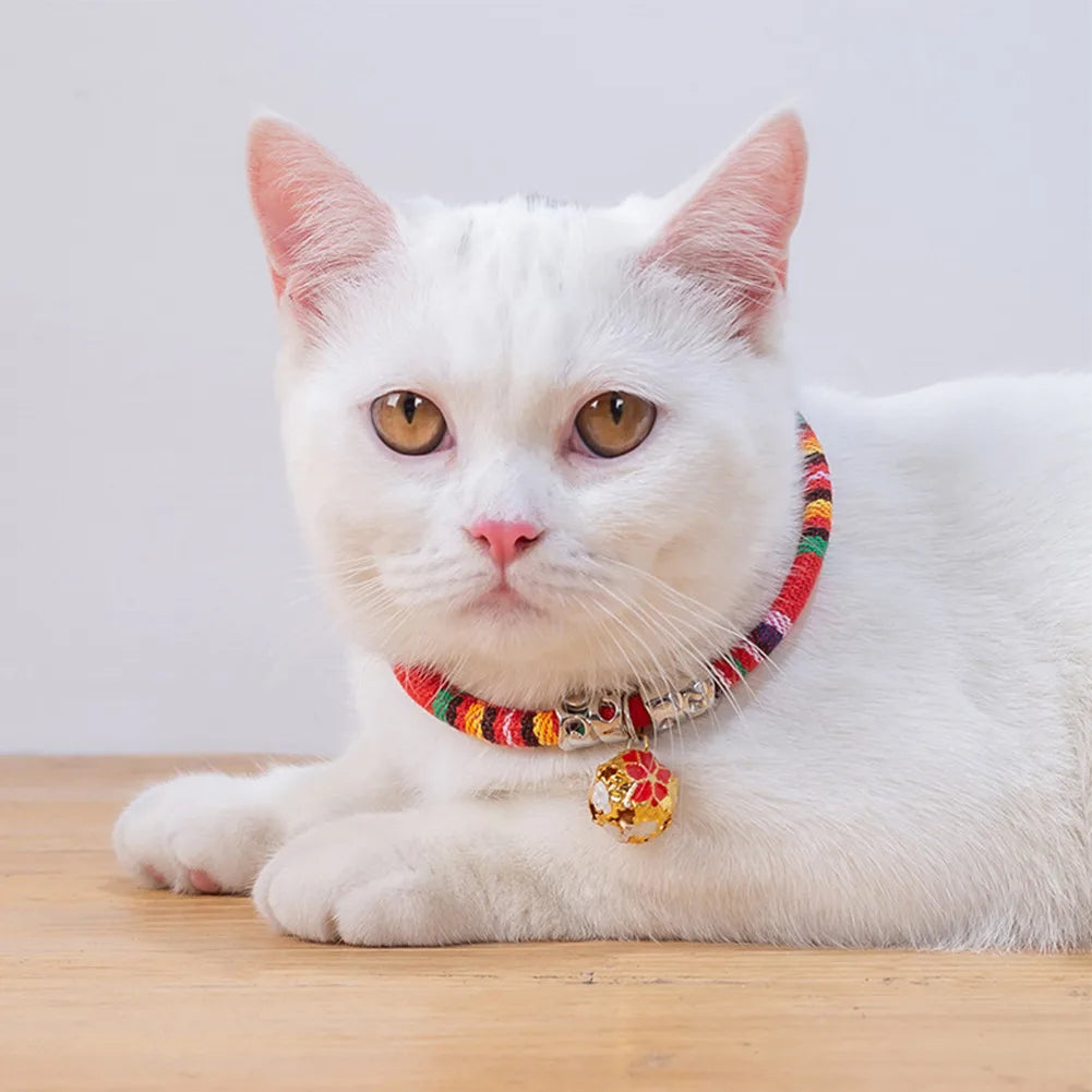 Pet Collars Cats and Dogs Retro Style Retractable Collars With Bells For Cats Small Dogs Pet Decorative Collars Pet Accessories