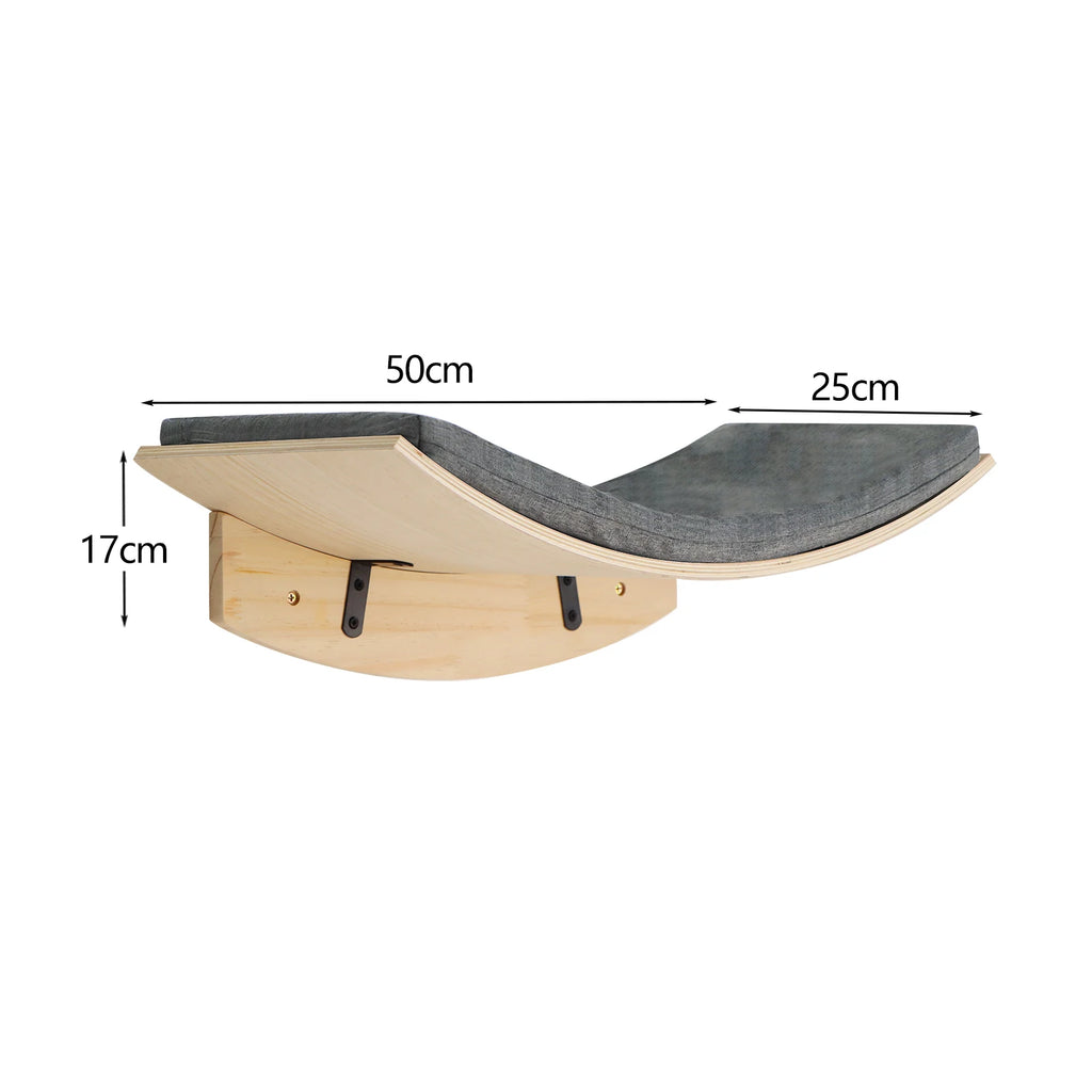 Wall Mounted Cat Tree Wooden Shelves Scratching Posts Climbing Cat tower Hammock With Solid Floating Perches Steps and Ladder