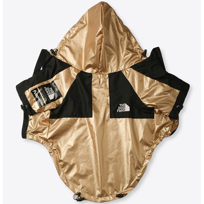 Dogface Pet Clothes Fashion Dog Raincoat Windproof Waterproof Dog Jacket Windbreaker Reflective Coats Large Dogs