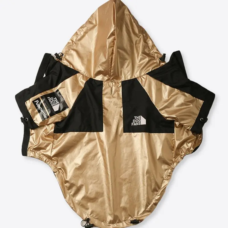 Dogface Pet Clothes Fashion Dog Raincoat Windproof Waterproof Dog Jacket Windbreaker Reflective Coats Large Dogs